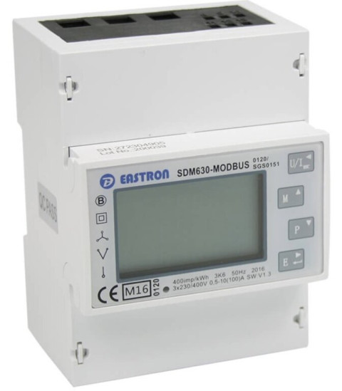 Sdm630 3 fase kwh energie meter mbus 100a lcd mid gekeurd